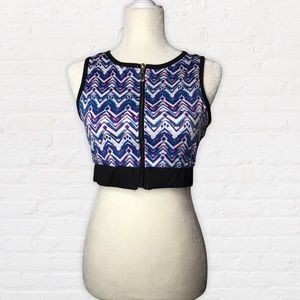 Body Instinct XL zip up Athletic workout crop top